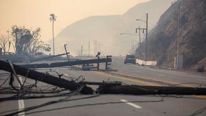 Tiang Listrik dan SPBU Jadi Korban Kebakaran Hutan di California