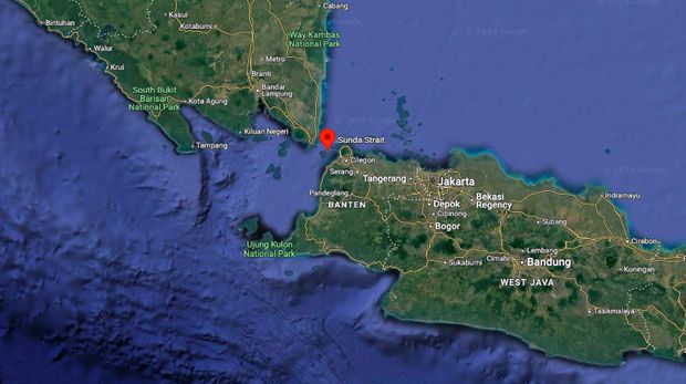 Titik lokasi pusat megathrust. (Dok. Google Maps)