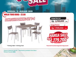 Meja Makan Full Set Diobral Rp 1 Jutaan di Transmart Full Day Sale