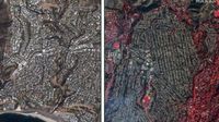 Mengerikan! Foto Satelit Sebelum dan Sesudah Kebakaran di Los Angeles