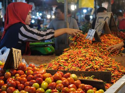 Harga Cabai Rawit Turun di Pasar Flamboyan Pontianak