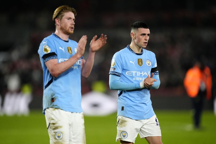 Manchester Citys Phil Foden after the Premier League match at the Gtech Community Stadium, London. Picture date: Tuesday January 14, 2025. (Photo by Nick Potts/PA Images via Getty Images)