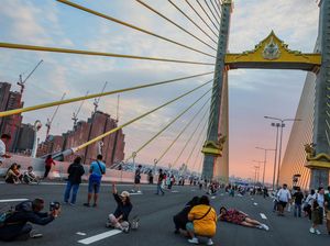 Jelang Peresmian, Jembatan Kabel di Thailand Jadi Sasaran Wisatawan Jelang Peresmian, Jembatan Kabel di Thailand Jadi Sasaran Wisatawan