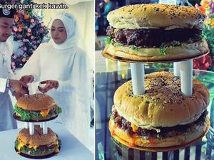 Pasangan Ini Ganti Kue Pengantin dengan Burger Jumbo Bertingkat Pasangan Ini Ganti Kue Pengantin dengan Burger Jumbo Bertingkat