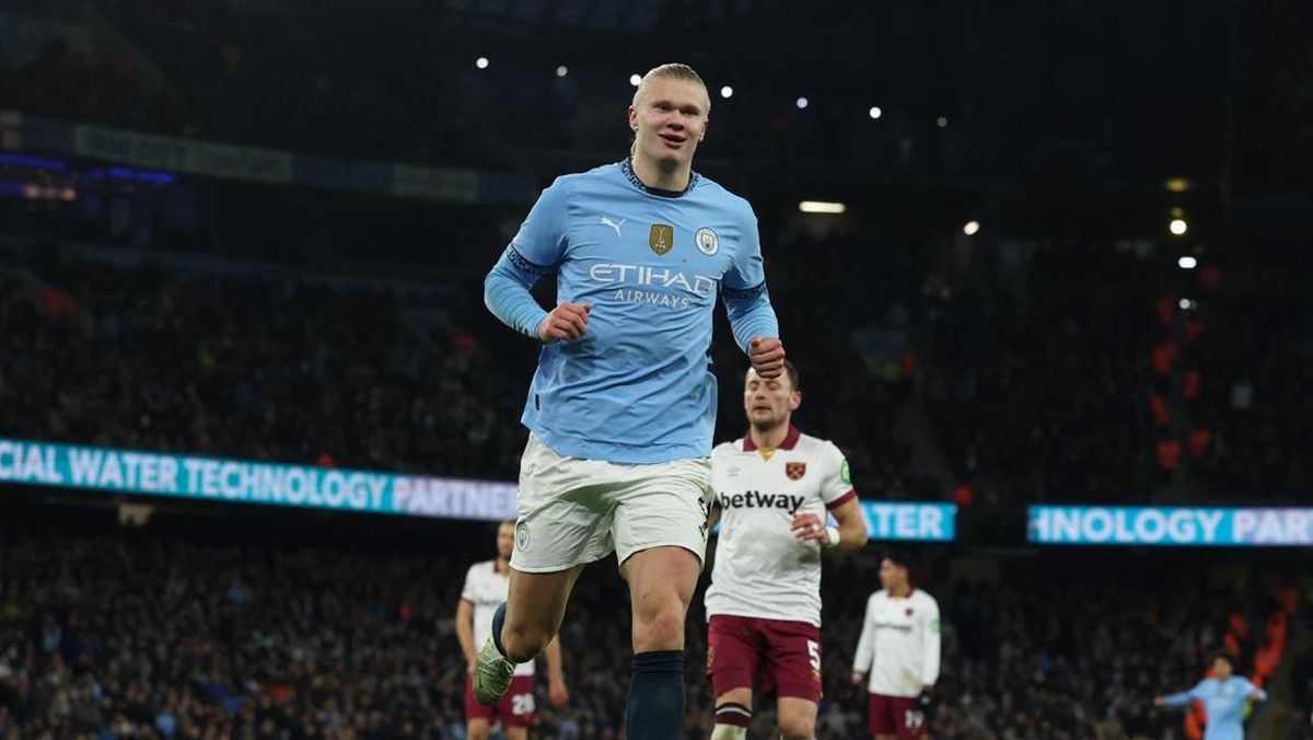 Erling Haaland super bahagia bisa perpanjang kontrak di Manchester City (REUTERS/Phil Noble)