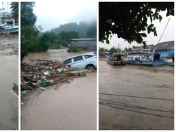 Mobil hingga Kapal Nelayan Terseret Banjir di Bandar Lampung