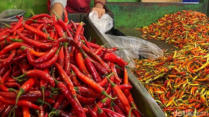Pedagang mengobrol Cabai yang Harganya Masih Pedas