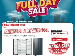 Kulkas Side by Side 436L Hemat Rp 2,6 Juta di Transmart Full Day Sale