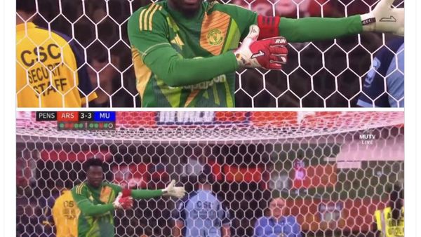MU Dilibas Brighton, Sarung Tangan Onana Bolong