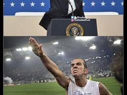Satu lagi soal pelantikan Trump, dengan gestur Elon Musk disebut mirip salam fasis yang pernah bikin eks-pesepakbola Paolo Di Canio kena hukum. Foto: dok. Internet/X (Twitter)