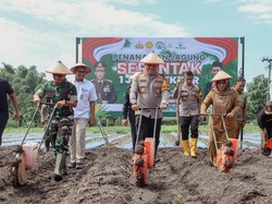 Polres Jombang Olah Lahan Kosong Dukung Swasembada Pangan