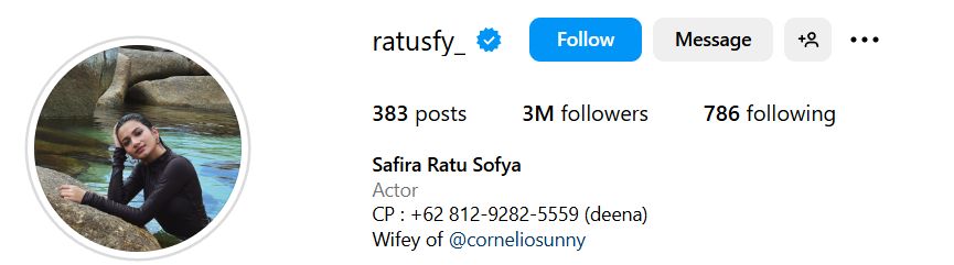 Bio Instagram Ratu Sofya.