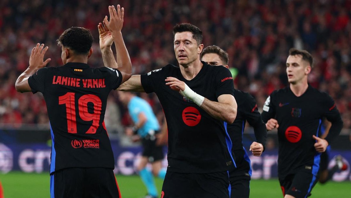 Striker Barcelona Robert Lewandowski top skor Liga Champions dengan sembilan gol (Foto: REUTERS/Pedro Nunes)