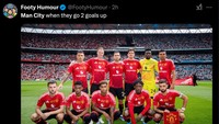 Manchester City atau Manchester United, nih? (Foto: X @FootyHumour)