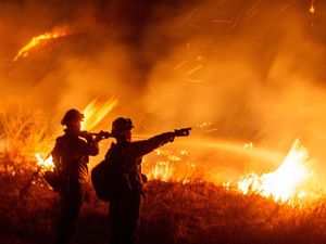 Aksi Damkar California Berjibaku Padamkan Kebakaran Hughes