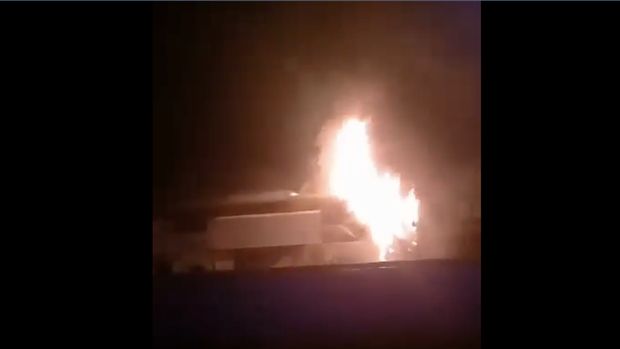 Bus AKAP Cititrans terbakar