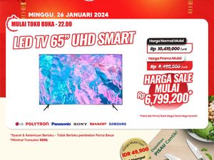Beli TV LED 65 UHD di Transmart Full Day Sale Hemat Rp 3,6 Jutaan
