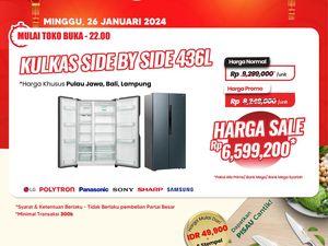Kulkas Side by Side 436L di Transmart Full Day Sale Murah, Ini Harganya