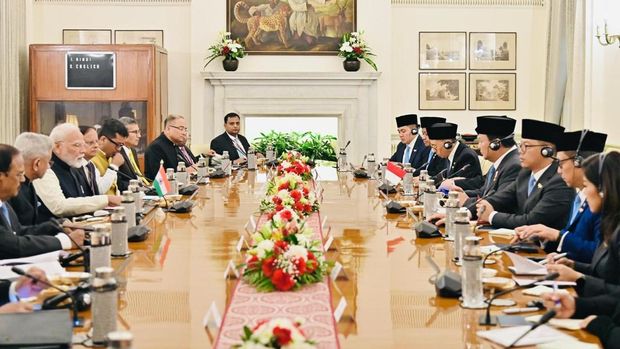 Presiden Prabowo Subianto melakukan pertemuan bilateral dengan Perdana Menteri India Narendra Modi (Foto: Laily Rachev - Biro Pers Sekretariat Presiden).