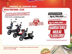 Sepeda Listrik di Transmart Full Day Diskon, Hemat Rp 2,8 Juta