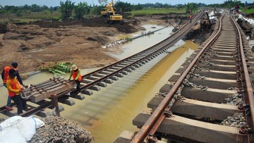 Penampakan Jalur Kereta Api di Grobogan yang Kembali Amblas