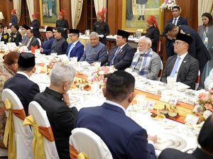 Momen Prabowo Dijamu Makan Malam Presiden India, Duduk di Samping PM Modi