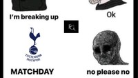 Fans Tottenham lebih takut nonton tim kesayangannya main ketimbang diputusin pacar! Foto: dok. Internet/X (Twitter)