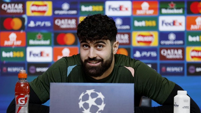 Soccer Football - Champions League - Manchester City Press Conference - Etihad Campus, Manchester, Britain - January 28, 2025 Manchester Citys Josko Gvardiol during the press conference Action Images via Reuters/Jason Cairnduff