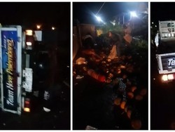 Bukannya Menolong, Warga Malah Jarah Durian dan Uang Sopir Pikap Kecelakaan