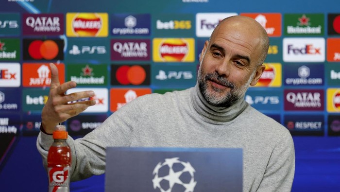Soccer Football - Champions League - Manchester City Press Conference - Etihad Campus, Manchester, Britain - January 28, 2025 Manchester City manager Pep Guardiola during the press conference Action Images via Reuters/Jason Cairnduff