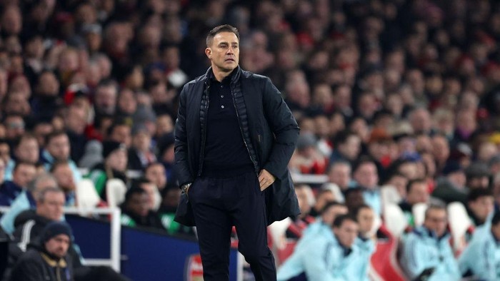 LONDON, ENGLAND - JANUARY 22: Fabio Cannavaro manager / head coach of Dinamo Zagreb during the UEFA Champions League 2024/25 League Phase MD7 match between Arsenal FC and GNK Dinamo at  on January 22, 2025 in London, England. (Photo by Catherine Ivill - AMA/Getty Images)
