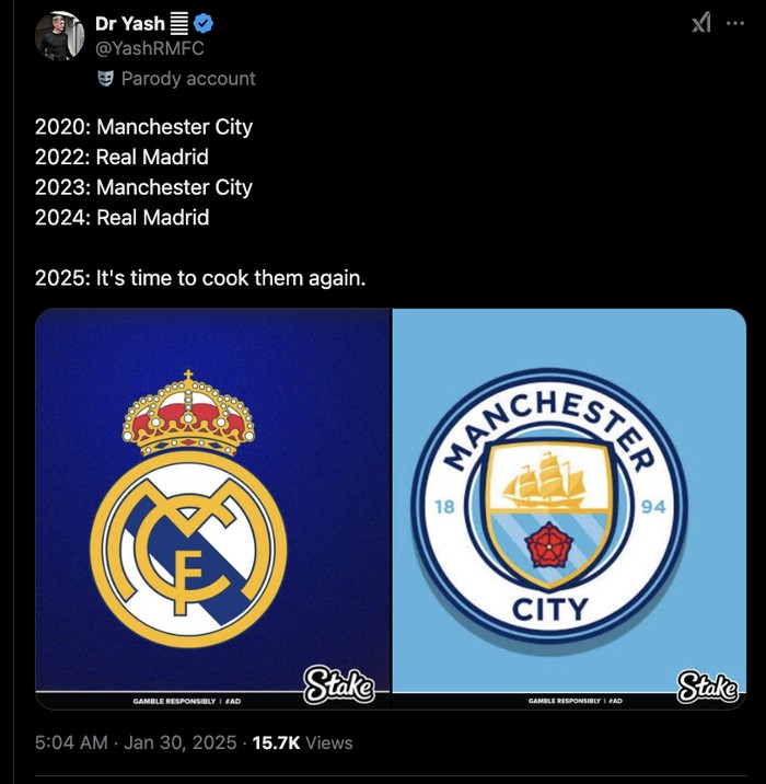 Meme Man City vs Madrid/Bayern