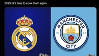 Dalam beberapa tahun terakhir pertemuan Real Madrid dengan Man City sudah lumayan sering terjadi. Foto: dok. Internet/X (Twitter)