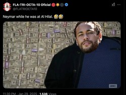Setelah banyak uang, Neymar kini bersiap balik ke Brasil. Ia dikabarkan bakal berlabuh ke Santos, klub pertama dalam karier profesionalnya. Foto: dok. Internet/X (Twitter)