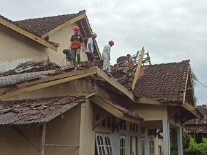 Hujan Angin, Pohon Kelapa Tumbang Timpa Rumah di Lombok Timur Hujan Angin, Pohon Kelapa Tumbang Timpa Rumah di Lombok Timur
