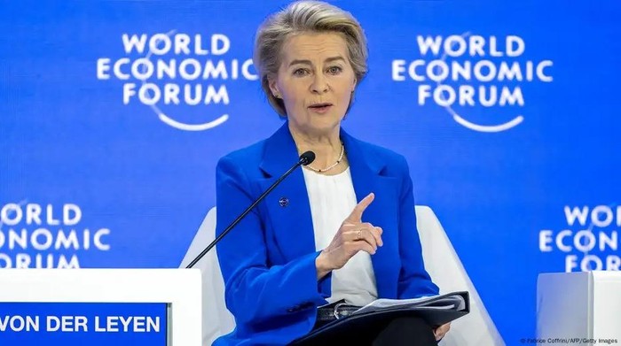 Presiden Komisi Eropa, Ursula von der Leyen di WEF Davos Foto: Fabrice Coffrini/AFP/Getty Images