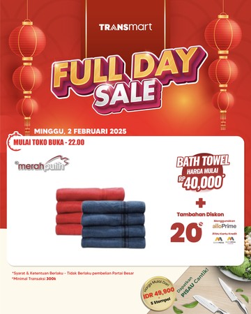 Murah Banget! Transmart Full Day Sale Obral Handuk Jadi Segini