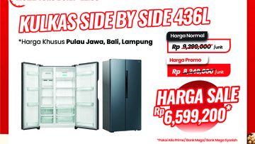 Beli Kulkas Side by Side 436L di Transmart Full Day Sale, Hemat Jutaan Rupiah