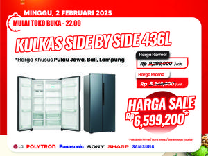 Beli Kulkas Side by Side 436L di Transmart Full Day Sale, Hemat Jutaan Rupiah