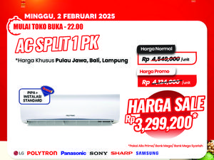 AC Split 1 PK Diskon Rp 1,2 Jutaan di Transmart Full Day Sale