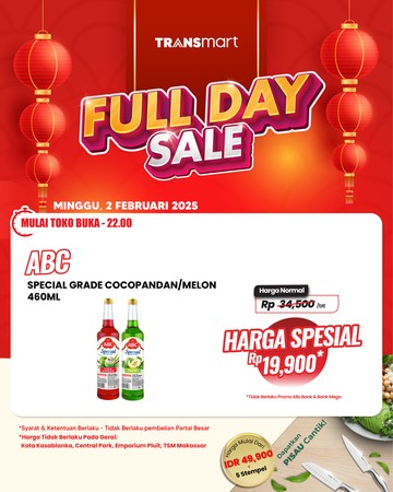 Jangan Ketinggalan! Beli Sirop di Transmart Full Day Sale Bisa Semurah Ini