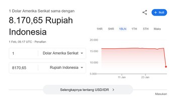 Netizen Heboh Kurs USD 1 Jadi Cuma Rp 8 Ribu, Google Error?