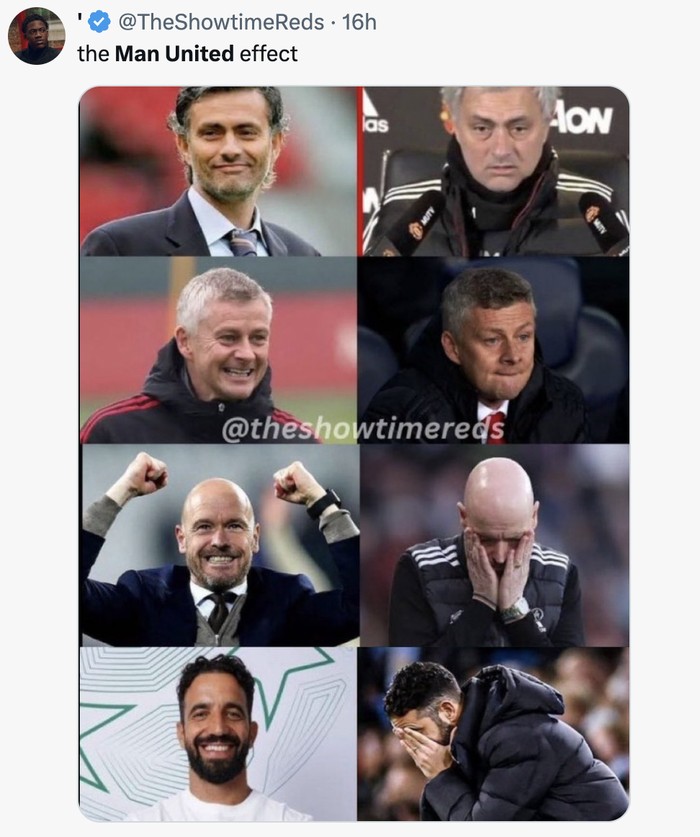 Meme Manchester United Meme Manchester United balik ke posisi 13 usai dikalahkan Crystal Palace.
