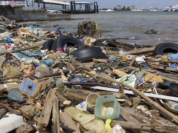 Sampah Terbawa Arus Cemari Pelabuhan Internasional Batam