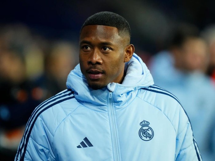 David Alaba centre-back of Real Madrid and Austria prior during the LaLiga match between RCD Espanyol de Barcelona and Real Madrid CF at RCDE Stadium on February 1, 2025 in Barcelona, Spain. (Photo by Jose Breton/Pics Action/NurPhoto via Getty Images)