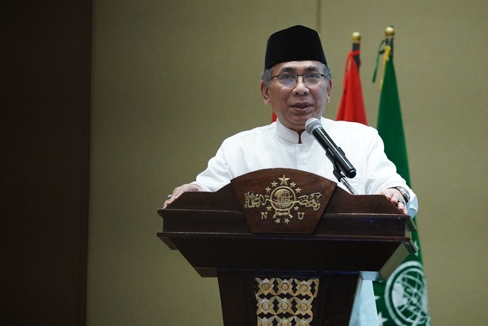 Gus Yahya di program Munas dan Konbes NU 2025 Ketum PBNU, Gus Yahya di program Munas dan Konbes NU 2025 di Hotel Sultan Jakarta, Rabu (5/2/2025). (Dok. PBNU)