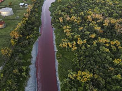 Geger Sungai di Argentina Berubah Merah