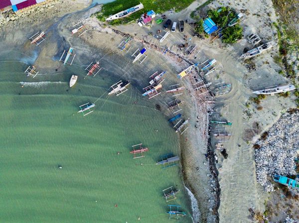 Foto Udara Tambatan Perahu Nelayan di Palu Selesai Direvitalisasi
