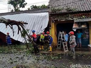 Angin Kencang di Tasikmalaya Tumbangkan Pohon hingga Rusak 6 Rumah