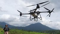 Kini Petani Bali Pakai Drone untuk Semprotkan Pupuk